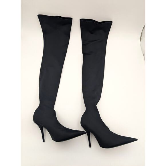 Balenciaga Knife Heeled Thigh-High Boots in Black women's size US6 EU36.5 - Picture 1 of 16